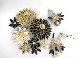 Akiさんの新作つまみ髪飾り|振袖レンタル・髪飾り|大阪都島、日産呉服・和田甚