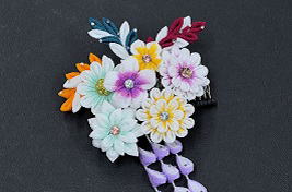 大阪・都島、創作つまみ髪飾り【Aki-2032】:\12,200