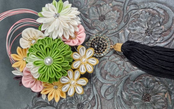 創作つまみ髪飾り・振袖用【aki-2011】大阪都島、日産呉服・和田甚