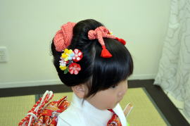 ３歳ヘアーセット（髪飾り付き）