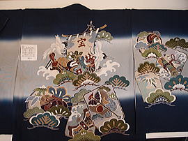 七五三･お宮参り衣装レンタル大阪：正絹男児５歳・羽織＆袴セット