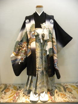 正絹最高級、５歳男児レンタル|大阪、日産呉服・都島店