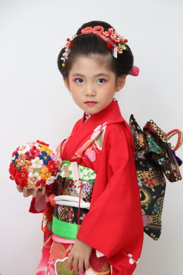 正絹高級七五三着物レンタル＆着付け・ヘアー・メイク・写真撮影|丸髷・和髪・つまみ髪飾り|大阪都島、日産呉服・和田甚