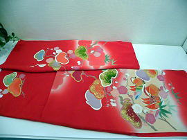 正絹手描き京友禅【UO-201】、四つ身：七五三･お宮参り衣装|レンタル|大阪・日産呉服