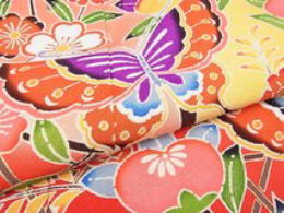 正絹高級七五三（753）着物レンタル|黄色・ピンク染め分け【y-2011】|大阪市都島・日産呉服＆和田甚