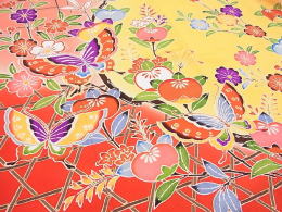 正絹高級七五三（753）着物レンタル|黄色・ピンク染め分け【y-2011】|大阪市都島・日産呉服＆和田甚