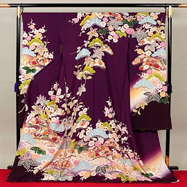 正絹十日町吉澤友禅白地振袖|fun-1025|振袖レンタル|大阪・日産呉服