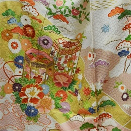 正絹十日町吉澤友禅白地振袖|fun-1025|振袖レンタル|大阪・日産呉服