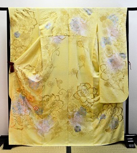 正絹紋意匠金彩京友禅黄色振袖|fun1003|振袖レンタル|大阪・日産呉服
