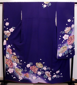 正絹ブルー縮緬地京友禅振袖|fr134|振袖レンタル|大阪・日産呉服