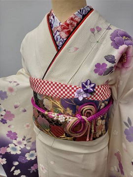 訪問着＋袴レンタル、着付け無料|大阪、日産呉服・都島店