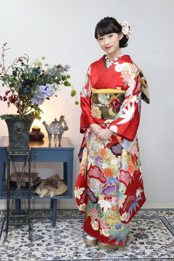 正絹最高級、名匠吉澤友禅・手描き桶絞り振袖【FRO-2024】|高級振袖レンタル|大阪都島、日産呉服・和田甚