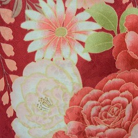 赤レトロ小袖|H-008|袴レンタル|大阪。地下鉄都島駅徒歩1分