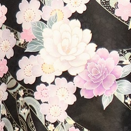 黒地白花柄小袖|H-017|袴レンタル|H-20|大阪。地下鉄都島駅徒歩1分