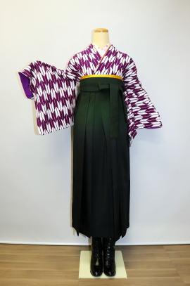 卒業式、袴レンタル大阪：紫矢絣:H-018