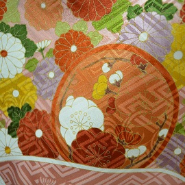 ピンク地花柄小袖|H-025|袴レンタル|H-20|大阪。地下鉄都島駅徒歩1分