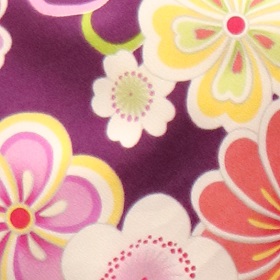 紫・ピンク花小袖＋袴レンタル|H-20|大阪。地下鉄都島駅徒歩1分