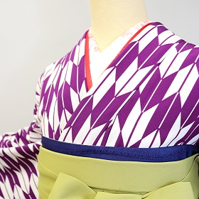 紫矢絣レトロ小袖|H-016|＋袴レンタル|大阪。地下鉄都島駅徒歩1分