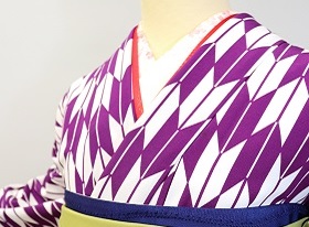 卒業式、袴レンタル大阪：紫矢絣:H-018