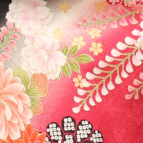 紫・ピンク花小袖＋袴レンタル|H-20|大阪。地下鉄都島駅徒歩1分