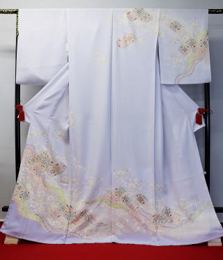 正絹高級京友禅ブルー訪問着：HOR-2006|訪問着レンタル|大阪都島日産呉服・和田甚