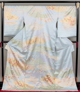 十日町染匠『吉澤の友禅』丹後ちりめん訪問着 人間国宝「吉田蓑助の世界」：hmn-2007|レンタルキモノ|大阪、日産呉服・和田甚