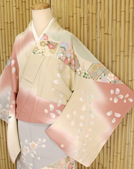 本染め手描き友禅訪問着：H-044|レンタルキモノ|大阪・日産呉服・都島店