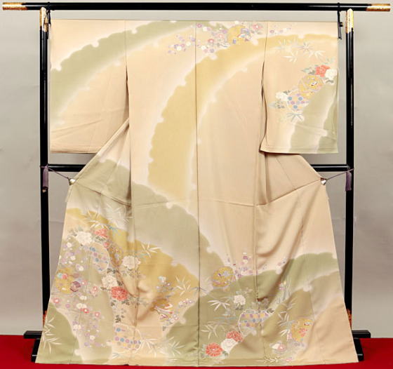 白木染匠謹製、正絹最高級手描き京友禅：hmn-2005b|レンタルキモノ|大阪、日産呉服・都島店