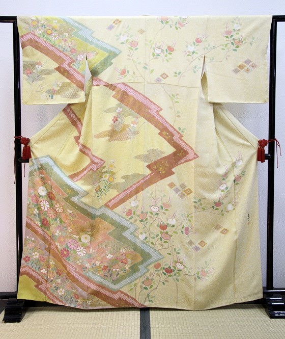 松井青々作、正絹最高級手描き京友禅：h-005|レンタルキモノ|大阪、日産呉服・都島店