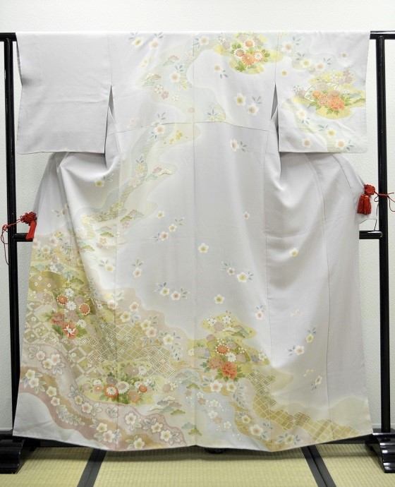 正絹金彩友禅訪問着薄紫010|レンタル|大阪・日産呉服