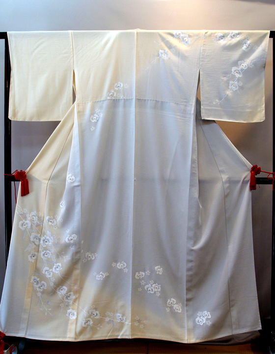 正絹絽（夏用）訪問着、イエロー【RH-030】レンタル大阪