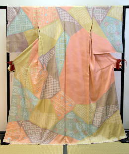 正絹桶総絞り訪問着、オーダー【H-030】レンタル大阪