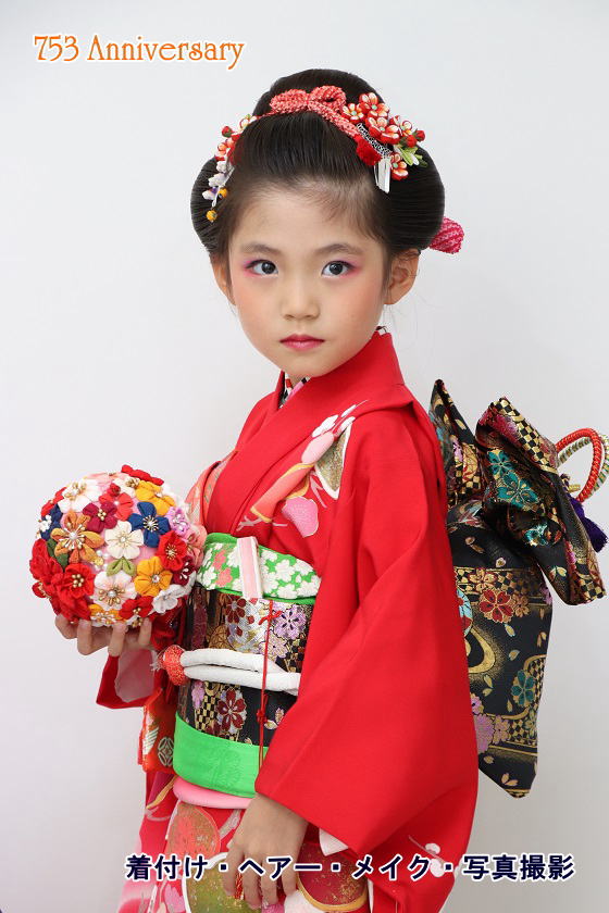 正絹高級七五三着物レンタル|大阪、日産呉服・和田甚|着付け・ヘアー・メイク・写真撮影