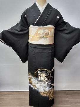 藤本隆士、螺鈿・風神雷神黒留袖【TRN-030】大阪都島、日産呉服・和田甚