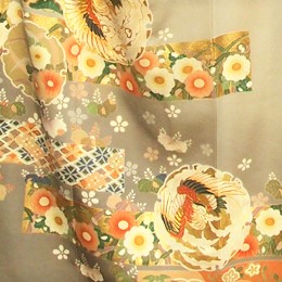 正絹高級色留袖・グレ－【IRT-104】