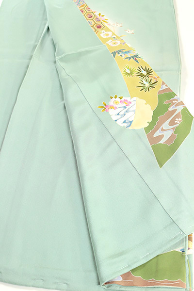 正絹最高級豪華手描き友禅色留袖：松本健一作【itr-1007】色留袖レンタル、大阪・日産呉服