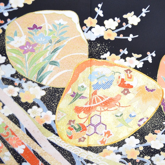 正絹最高級純金箔黒留袖【tr-005】格安レンタル。大阪市都島区･地下鉄都島駅から徒歩1分