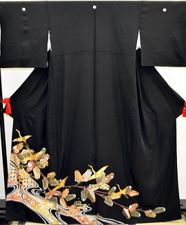 正絹金彩友禅黒留袖|tr021|留袖レンタル大阪