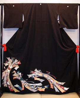 正絹金彩友禅黒留袖|tr020|レンタル大阪