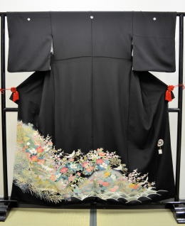 正絹新柄加賀友禅黒留袖|tr-007|レンタル大阪