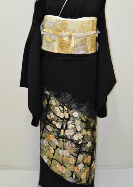 正絹最高級・山口美術織物謹製・縫取り総刺繍黒留袖【TRN-2018】大阪都島、日産呉服・和田甚