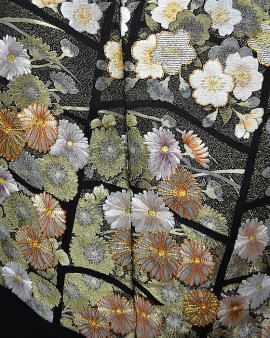 正絹最高級・山口美術織物謹製・縫取り総刺繍黒留袖【TRN-2018】大阪都島、日産呉服・和田甚