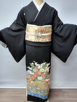 正絹手描き黒留袖|tr-101|留袖レンタル大阪