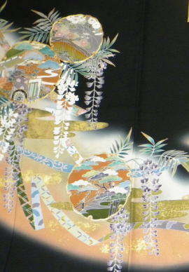 正絹最高級手描き京友禅黒留袖【tr-3014】|留袖レンタル|大阪都島、日産呉服・和田甚