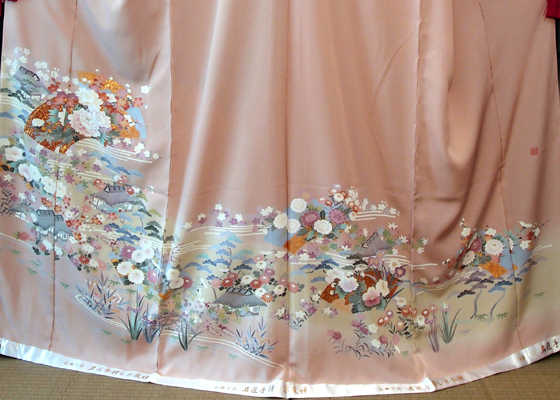 正絹色留袖レンタル【IRT-101】大阪日産呉服。地下鉄都島駅徒歩1分