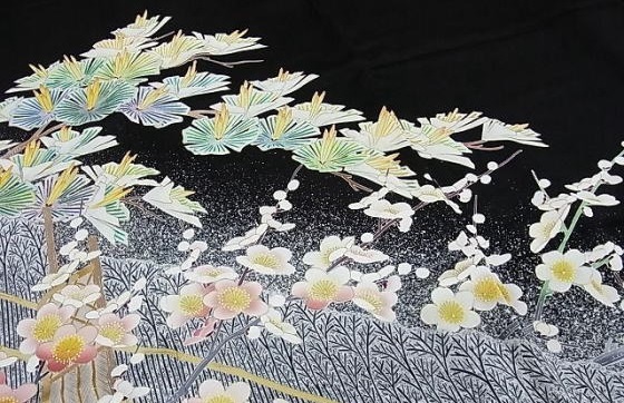 正絹本加工京友禅黒留袖【TR-3015】|留袖レンタル|大阪・日産呉服・地下鉄都島店