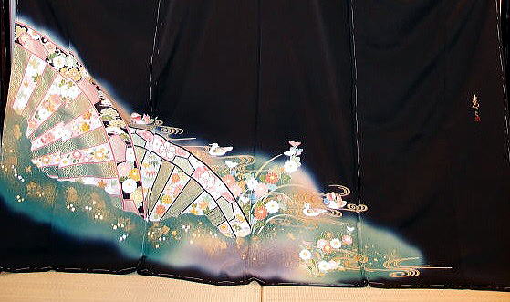 正絹2代目松井青々黒留袖|tr-002|留袖レンタル大阪・日産呉服