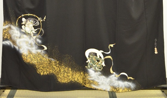 正絹最高級、手描金彩友禅・螺鈿。藤本隆士作【trn-030】留袖レンタル大阪