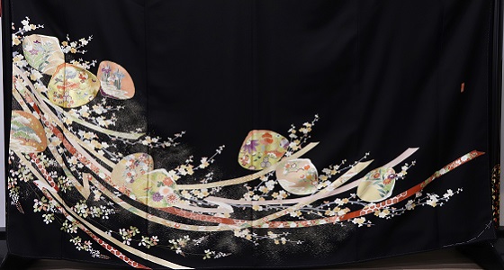 正絹最高級、純金箔・金糸縫い取り黒留袖:TR-005|留袖レンタル大阪・日産呉服