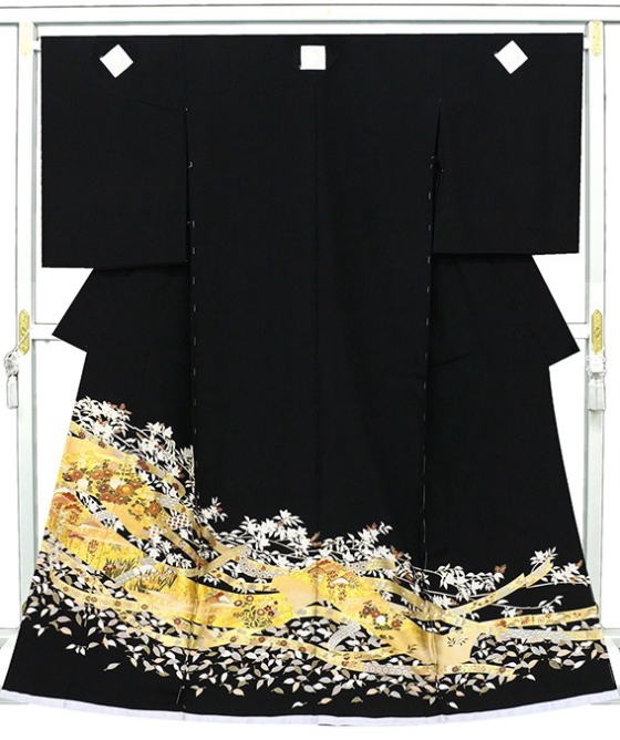 正絹高級京友禅金彩黒留袖【TRN-3012】